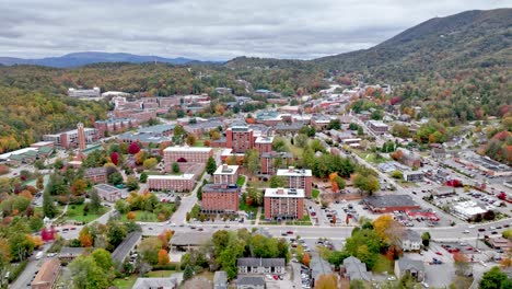Boone-NC,-North-Carolina,-Appalachian-State-University-Campus-Aerial