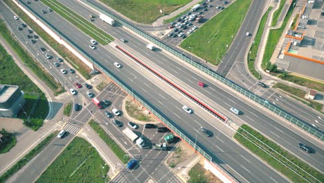 Aerial-top-view-of-highway-junction-interchange-road