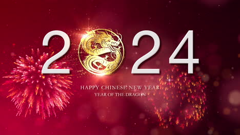 Chinesisches-Neujahr,-Jahr-Des-Drachen-Hintergrunddekoration-Mit-Dem-Chinesischen-Schriftzeichen-„Drache“-Und-Einer-Feuerwerksfeier-Im-Hintergrund