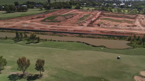 Aerial-over-Black-Bull-Golf-Course-to-the-new-stage-at-Silverwoods-Estate-Yarrawonga