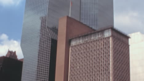 Millennium-Hilton-One-UN-Plaza-in-New-York-with-Pedestrians-in-1970s