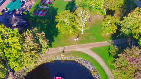 beautiful-aerial-view-with-drone-of-the-path-to-the-bride's-altar-at-her-wedding