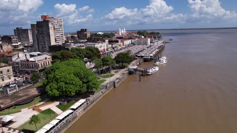Belem,-Brazil-is-the-gateway-to-the-Amazon-River-in-Para-State---aerial-parallax