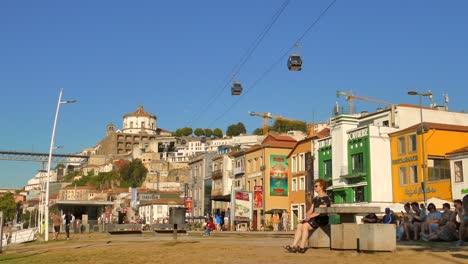 Panoramic-view-of-Vila-Nova-de-Gaia-in-Porto,-Portugal