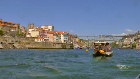 Tourist-boat-during-excursion-on-Douro-River-in-Portugal