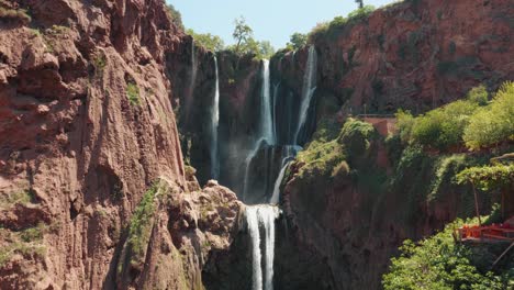 Wide-front-view-of-waterfall-in-Ozoud,-Morocco