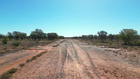Taking-off-from-a-remote-outback-runway-in-Queensland,-Australia
