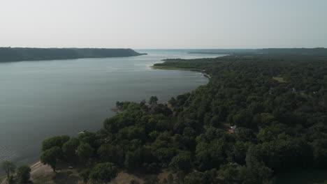 Aerial-View-Of-Mississippi-River-From-Frontenac-State-Park-In-Minnesota,-USA