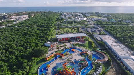 Water-playground-of-Nickelodeon-Hotel-and-Resort,-Punta-Cana-in-Dominican-Republic