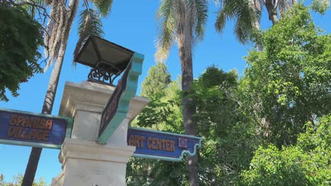 Water-future-in-Spanish-art-centre-in-Balboa-park,-San-Diego,-California,-USA
