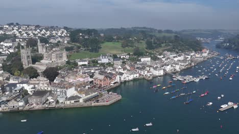 Fowey-Cornwall-UK-establishing-aerial-shot-panning-shot