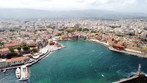 Chania-downtown-and-bay-in-aerial-view