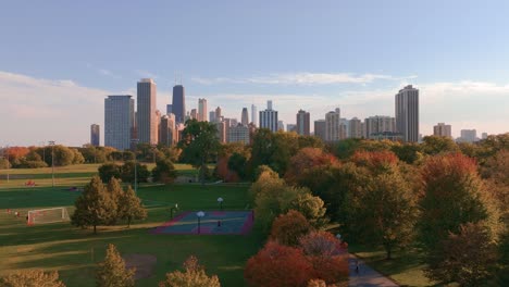 Chicago-Lincoln-Park-autumn-basketball-court-aerial