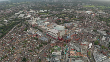 Circling-aerial-shot-over-central-Watford-town-UK