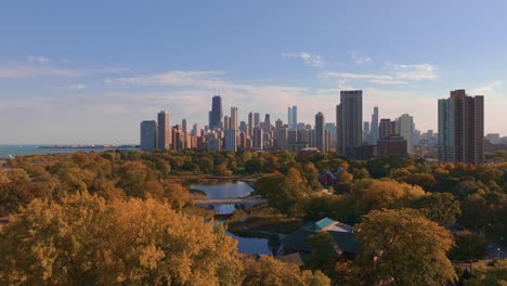 Chicago-Lincoln-Park-zoo-bridge-aerial-autumn