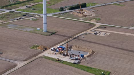 Aerial-of-a-power-plant-in-the-countryside-of-Wanlo,-Mönchengladbach