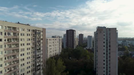 Marymont-Ruda-housing-estate-apartments,-communism-block-of-flats-in-Poland