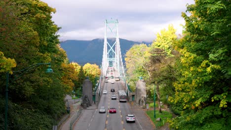 Vancouver,-BC-Canada,-Lions-Gate-Bridge,-known-as-the-First-Narrows-Bridge,-is-a-suspension-bridge-that-crosses-the-first-narrows-of-Burrard-Inlet-and-connects-the-City-of-Vancouver,-British-Columbia