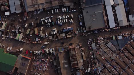 Drone-Video-of-Mbare-High-Density-Suburb-Township-Market-complex-In-Harare,-Zimbabwe