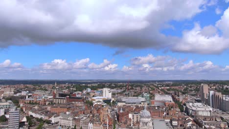 Tilt-down-from-sky-to-Nottingham-city-centre-in-England