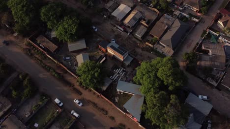 Drone-Video-of-Mbare-High-Density-Suburb-Township-Art-Space-In-Harare,-Zimbabwe