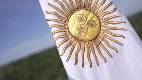 Close-up-of-the-Argentine-flag-with-the-lush-Misiones-jungle-in-the-background