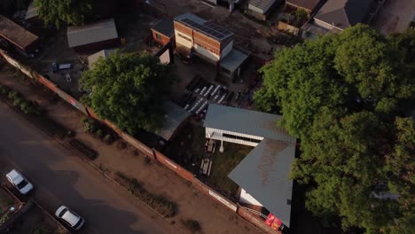 Drone-Video-of-Mbare-High-Density-Suburb-Township-Art-Space-In-Harare,-Zimbabwe