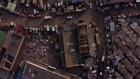 Drone-Video-of-Mbare-High-Density-Suburb-Township-Market-Complex-In-Harare,-Zimbabwe