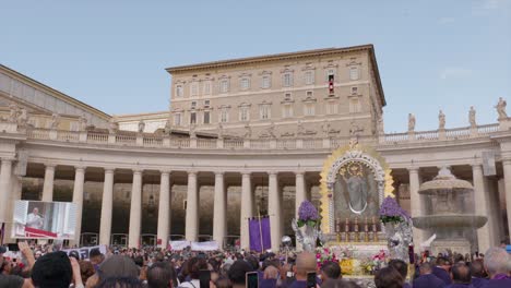 Pope-Francis-delivering-an-address-in-Italian-at-noon-from-Saint-Peter-square-in-the-Vatican-with-the-image-of-Lord-of-the-miracles-in-the-foreground