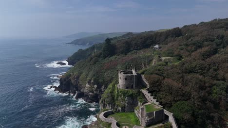 St.-Catherine&#39;s-Castle-Fowey-Cornwall-Großbritannien-Drohne,-Luftaufnahme