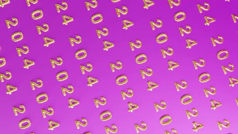 Golden-2024:-A-Lustrous-Repetition-on-pink-background-vertical