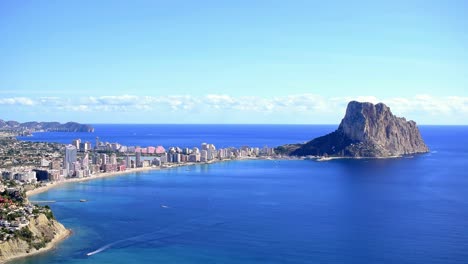 Penon-ifach-and-coastline-of-calp-time-lapse-from-aerial-viewpoint