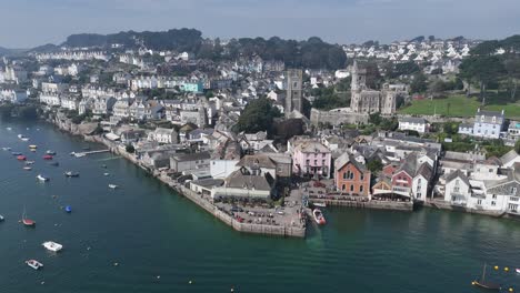 Waterfront-Fowey-Cornwall-UK-drone,aerial