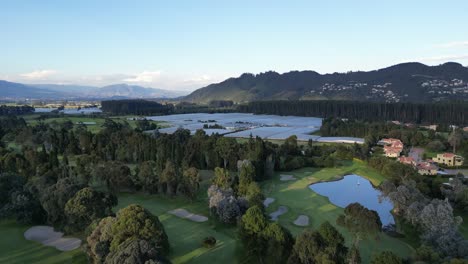 Aerial-View-of-Golf-Course-with-Trees-and-Lake
