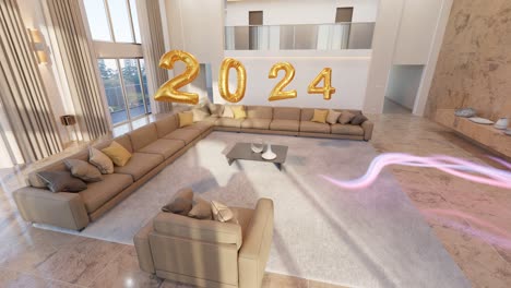 Modernes-Wohnzimmer,-Das-Das-Jahr-2024-Mit-Leuchtender-Eleganz-Begrüßt