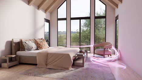 Tranquil-Bedroom-Overlooking-Nature-with-Ethereal-Lighting