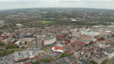Pan-down-aerial-shot-over-Watford-town-centre