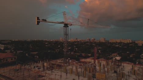Footage-of-a-construction-on-FEDERAL-highway-between-Pompano-Beach---Fort-Lauderdale,-nice-view-aerial-of-this-construction-showing-a-beautiful-sky-with-a-lot-of-clouds-