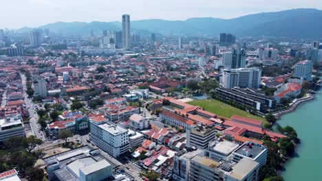 Backdrop-of-Penang-Hill,-the-city-of-the-same-name-on-Summer’s-day