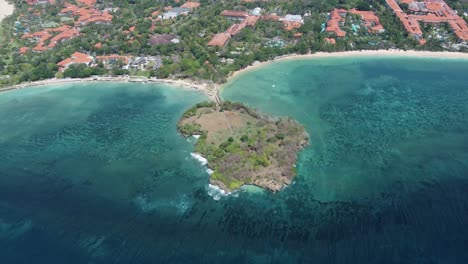 Bali's-Tranquil-Paradise:-Aerial-4K-Drone-Shot-of-Nusa-Dharma-Island