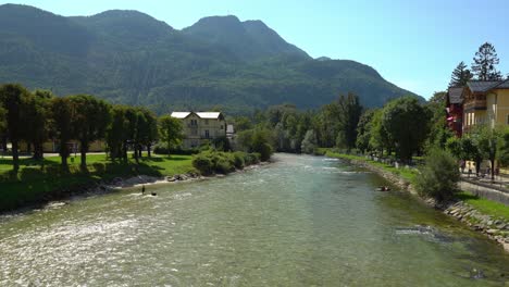 Spa-Town-Bad-Ischl-near-River-Traun-with-Mountains-in-Background