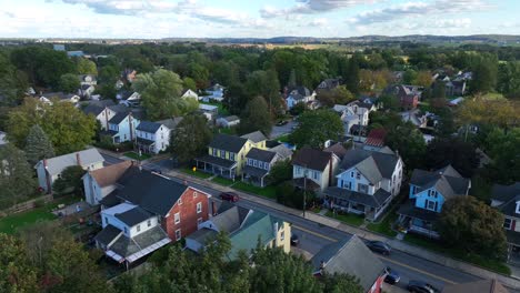 Aerial-overhead-shot-of-small-American-town
