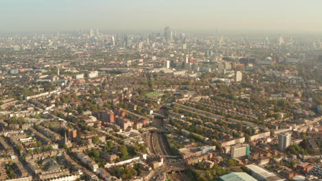 Aerial-shot-over-Kentish-Town-towards-central-London