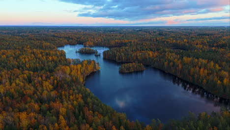 Ein-See-Inmitten-Eines-Endlosen-Wildniswaldes-Im-Süden-Finnlands