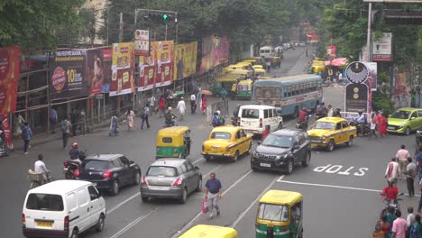 Material-De-Archivo-De-La-Calle-Y-La-Carretera-De-La-Ciudad-De-Kolkata