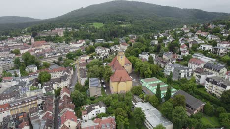 Aerial:-Baden-Baden,-Germany,-view-of-Markgraf-Ludwig-Gymnasium