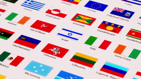 Zooming-out-of-a-close-up-on-a-picture-of-the-different-flags-and-banners-of-the-world
