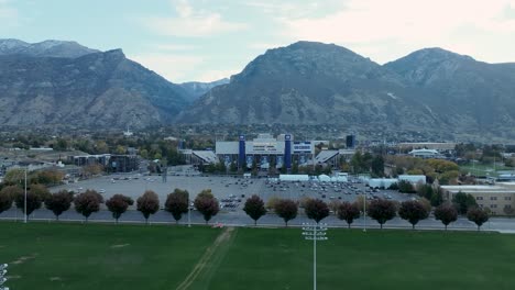 BYU-campus-and-football-stadium-at-dawn---rising-aerial-reveal