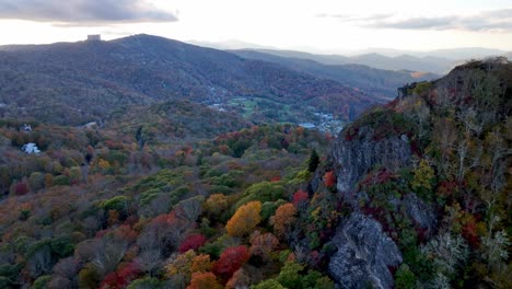 Banner-Elk-NC,-North-Carolina-Im-Herbst-Mit-Sugar-Mountain-Im-Hintergrund