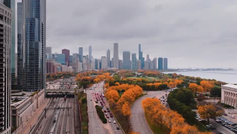 Chicago-Lake-shore-drive-looking-north-from-Soldier-Field-aerial